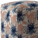 Canvas Floral Pouf Ottoman - Pink / Blue