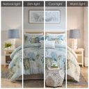 Kiawah Island - 6 Piece Cotton Oversized Cotton Comforter Set With Throw Pillow - Blue