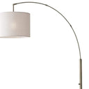 Arc Floor Lamp With Off - White Solid Color Drum Shade - Brass - HomeRoots - Floor Lamps - Elite Enclave Home