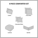 Ramsey - Queen Embroidered 8 Piece Comforter Set - Neutral