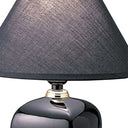 Ceramic Bedside Table Lamp With Black Shade - Black