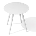Rounded Metal Outdoor Side Table - White