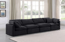 Indulge - Velvet 4 Seat Modular Sofa - Meridian Furniture - Stationary Sectionals - Elite Enclave Home