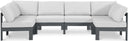 Nizuc - Outdoor Patio 6 Piece Modular Sectional With Gray Frame