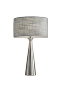 Metal Finish Tapered Basectable Lamp - Brushed Steel