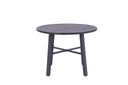 Rounded Metal Outdoor Dining Table With Umbrella Hole - Black
