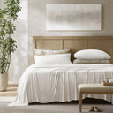 Split King Stretch Jersey Sheet Set - White - Harbor House - Sheets & Pillowcases - Elite Enclave Home