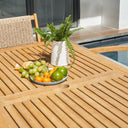 59" x 31" x 30" Solid Wood Outdoor Dining Table With Umbrella Hole - Natural