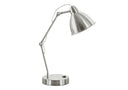 Metal Round USB Table Lamp With Nickel Dome Shade - Nickel - HomeRoots - Table Lamps - Elite Enclave Home