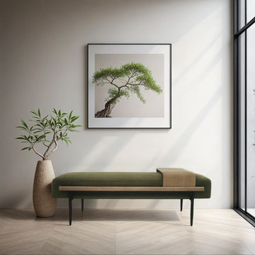 Perry - Cocktail Ottoman With Slide Tray - Green