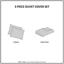 Veronica - King 3 Piece Tufted Floral Duvet Cover Set - Off White