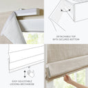 Quincy - 31x64" Total Blackout Cordless Roman Shade - Linen - Madison Park - Curtains & Drapes - Elite Enclave Home