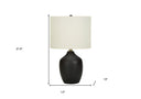 22" Ceramic Urn Table Lamp With Ivory Drum Shade - Black - HomeRoots - Table Lamps - Elite Enclave Home