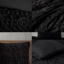 Blair - Ruched Fur Down Alternative King Comforter Set - Black