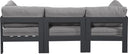 Nizuc - Outdoor Patio 3 Seat Modular Sofa With Gray Frame