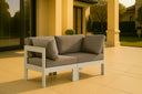 Nizuc - Outdoor Patio 2 Seat Modular Sofa With White Frame - Meridian Furniture - Stationary Sectionals- Elite Enclave Home