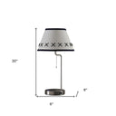 Bedside Table Lamp With Off-White Empire Shade - Silver