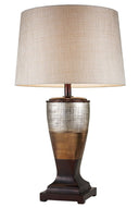 Exotic Wide Stripe Table Lamp - Brown And Gold