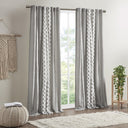 Imani - Cotton Printed Curtain Panel With Chenille Stripe And Lining - Gray - INK+IVY - Curtains & Drapes - Elite Enclave Home