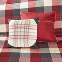 Ridge - King 6 Piece Reversible Herringbone Coverlet Set - Red
