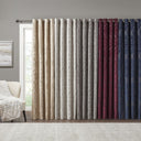 Mirage - Knitted Jacquard Damask Total Blackout Grommet Top Curtain Panel Pair - Champagne - SunSmart - Curtains & Drapes - Elite Enclave Home