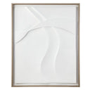 Paths Collide - Framed Carved Resin Dimensional Wall Decor - Off White
