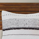 Nea - Printed Comforter Set With Trims - Black / White
