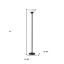 Tailored Metal Torchiere With Bright Illumination - Black - HomeRoots - Floor Lamps - Elite Enclave Home