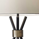 Metal Tripod Leg With Antique Brass Accent Table Lamp - Black