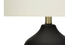 22" Ceramic Urn Table Lamp With Ivory Drum Shade - Black - HomeRoots - Table Lamps - Elite Enclave Home