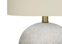 20" Concrete Round Table Lamp With Ivory Drum Shade - Gray - HomeRoots - Table Lamps - Elite Enclave Home