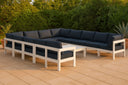 Nizuc - Outdoor Patio 12 Piece Modular Sectional With White Frame - Meridian Furniture - Stationary Sectionals- Elite Enclave Home