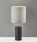 Wood Circular Block Table Lamp - Black