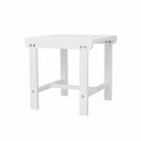 Square Solid Wood Outdoor Side Table - White