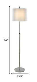 62" Traditional Shaped Floor Lamp With White Empire Shade - Chrome - HomeRoots - Floor Lamps - Elite Enclave Home