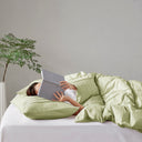 Porter - Full Soft Washed Pleated Duvet Cover Set - Sage - Comfort Spaces - Duvet Covers & Shams - Elite Enclave Home