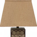 Solid Wood Bedside Table Lamp With Brown Shade - Brown
