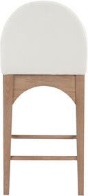 Waldorf - Chenille Stool With Natural Legs - Meridian Furniture - Counter Height (24" - 27") - Elite Enclave Home