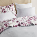 Gabby - King/California King Reversible Floral Botanical Seersucker Comforter Set - Plum/Gray