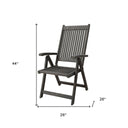 Distressed Outdoor Reclining Chair - Dark Gray