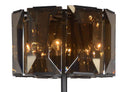 Floor Lamp With Amber Solid Color Beveled Glass Drum Shade - Dark Bronze - HomeRoots - Floor Lamps - Elite Enclave Home
