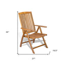 27" Solid Wood Indoor Outdoor Arm Chair - Brown