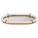 Cyprus - Leather Oval Tray - White