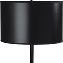 Minimalist Metal Table Lamp With Black Classic Drum Shade - Black