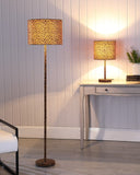 Metal Bedside Table Lamp With Orange And Black Drum Shade - Orange And Black