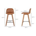Napoli - Leather Counter Stool - Tan - Moe's Home Collection - Counter Height (24" - 27") - Elite Enclave Home