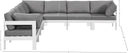 Nizuc - Outdoor Patio 7 Piece Modular Sectional With White Frame - Meridian Furniture - Stationary Sectionals- Elite Enclave Home