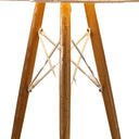 Solid Wood Tripod Lamp With Brown And White Drum Shade - Brown