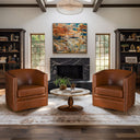 Capstone - Tufted Barrel Swivel Chair - Brown - Madison Park - Swivel Chairs - Elite Enclave Home