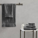 Luce - 6 Piece Towel Set - Charcoal - Madison Park Signature - Towel Sets - Elite Enclave Home